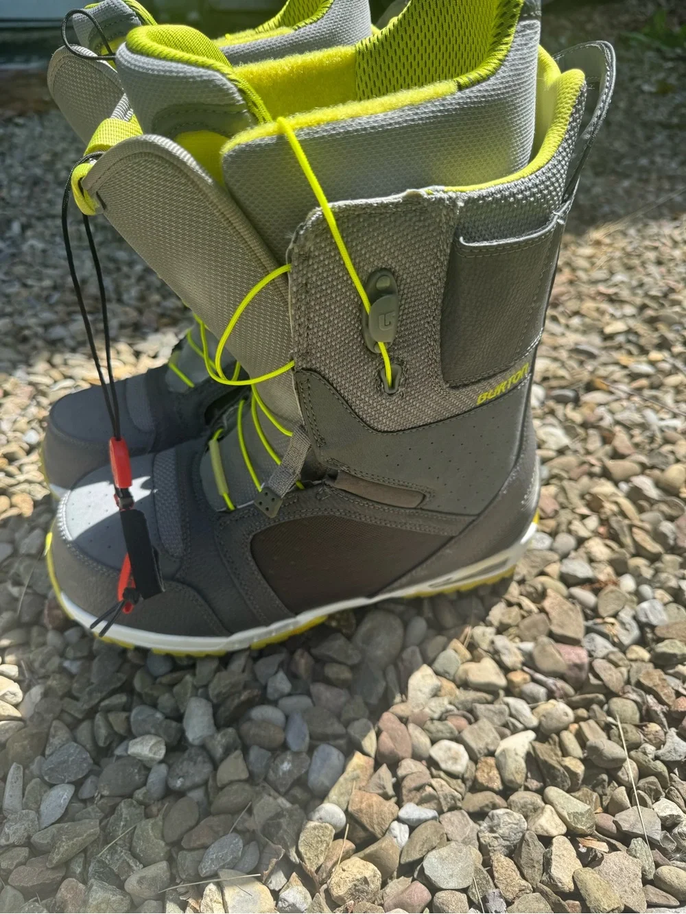 Burton Imprint 3 11.5 Grey and Neon Yellow Snowboard Boots